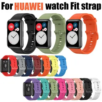 Silikonski Manšeta Zapestnica Za Huawei Watch Fit Smart Gledal Pisane Zamenjava Šport Band Pribor Za Huawei Watch Fit