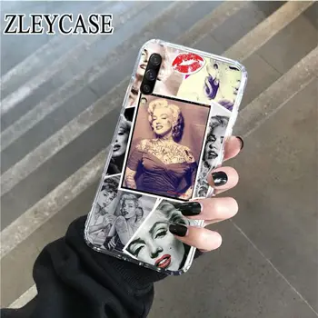 Pregledna Mehki silikonski Telefon Pokrovček Za samsung Galaxy A50 A10 A30 A70 A7 A9 A10S J5 J6 J7 J8 2018 PRIMERU Marilyn Monroe