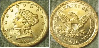 $2.5 Svobodo Zlato 1856 kopijo kovancev