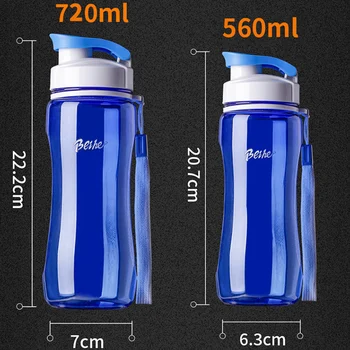 NOV Prenosni Plastičnih Športnih Steklenica za Vodo na Prostem, Potovanja Puščanje Dokazilo Pitje Skodelico Beljakovin Pijač Shaker Skodelice BPA Free 560/ 720 ML