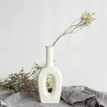 Preprost Slog, Nordijska Bele Keramične Vaze, Obletnice, Darila Za Ročno Umetnost Zen Vaze Visoke Kakovosti Luksuzni Postelji Odlikovanja