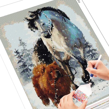 EverShine Diamond Vezenje, Živali Slike Okrasnih Diamond Slikarstvo Celoten Kvadratni Konj Navzkrižno Šiv Zimsko Dekoracijo Doma