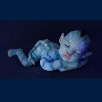 55 cm Simulacije za Celotno Telo, Silikonski Lutka Preporod Ročno Prezgodnji Lutka Lepe Modre Elf Nepremočljiva Baby Zgodnje Izobraževanje Igrača