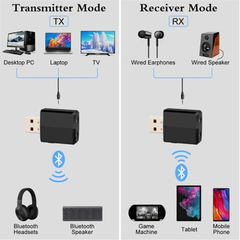 New 5.0 Bluetooth Oddajnik Sprejemnik Mini 3,5 mm Stereo AUX Brezžični Glasbeni Adapter Za Avto, Radio, TV Bluetooth Slušalke