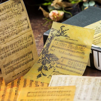 Vintage Glasba Ugotavlja Vrsto Materiala, Papirja Junk List Dekoracijo DIY Scrapbooking Stari Knjigi Strani Obrti Papirja