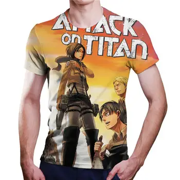 Poletje dihanje napad na titan anime moška t-shirt butik manga slika majica s kratkimi rokavi za fanta fant anime vrh