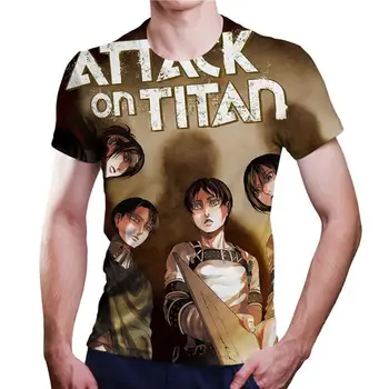 Poletje dihanje napad na titan anime moška t-shirt butik manga slika majica s kratkimi rokavi za fanta fant anime vrh
