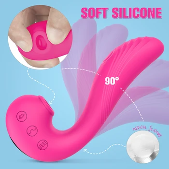 3 v 1 Klitoris Sesanju & Lizanje Vibrator za G Spot z vibriranjem Dildo Ženska, Polnilni Nastavek Stimulator Bedak Sex Igrače za Pare