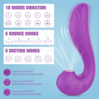 3 v 1 Klitoris Sesanju & Lizanje Vibrator za G Spot z vibriranjem Dildo Ženska, Polnilni Nastavek Stimulator Bedak Sex Igrače za Pare
