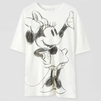 Disney rodbina T-Shirt Moda Winnie the Pooh Mickey Mouse Šiv Pravljice Dumbo SIMBA Risanka Tiskanja Ženske T-Shirt majica Cotton Tee Vrhovi