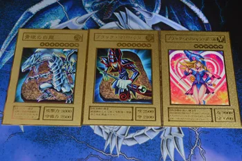Yu Gi Oh DIY posebne proizvodne Blue-Eyes White Dragon，Black čarovnik，Dark Čarovnik Dekle barvne kovine zbirko kartice
