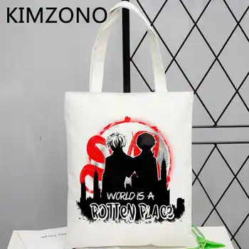 Tokio Ghoul nakupovalno vrečko bolso trgovina torbici bombaž recikliranje vrečko vrečko tkane sac cabas reciclaje trgovski sacolas