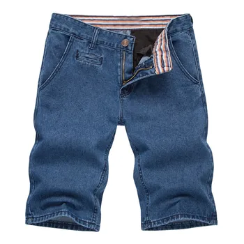 Classic Moške Traper Hlače Kakovostne Kratke Kavbojke Moški Bombaž Trdna Naravnost Kratke Kavbojke Moški Modra Priložnostne Kratke Jeans#G3