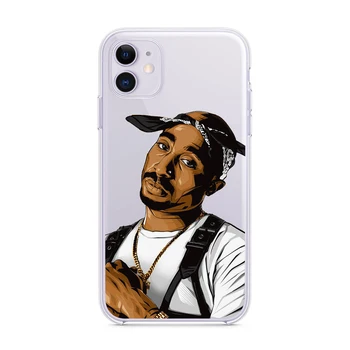 Rapper 2Pac Tupac Shakur Primeru Za iPhone 11 Mehko TPU Telefon Lupini Za iPhone 12 Pro Max 7 8 Plus X Xs Max Xr Jasno Silikonski Pokrov