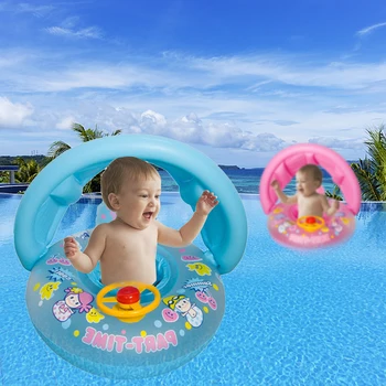 Baby Dežnik Zadebelitev Plavanje Čoln Risanka Otrok Napihljivi Plavati Obroč Volana Sedež Baby Tesnila