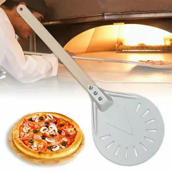 7 Palčni Pizza Obračanja Mala Pizza Olupimo Veslo Kratek Krog Pizza Orodje Lesen Ročaj Perforirano Pizza Lopato
