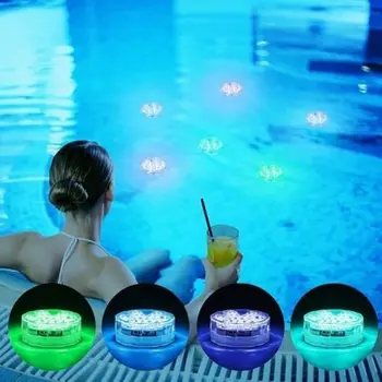 Vodoodporna LED RGB Zwemmen Zwembad Lahka Baterija Upravlja Bazen Svetlobe na Daljinsko Onderwater Vaas Kom Tuin Partij Decoratie