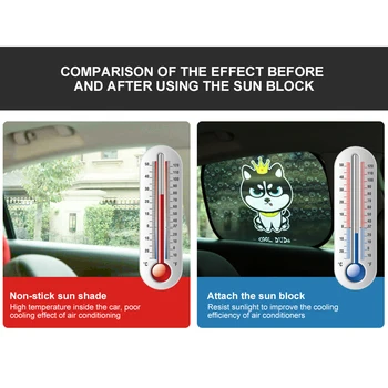 2Pcs Univerzalni Avto Okno Dežnik Cartoon Živali Statične Zasebnosti Zavese Anti-UV Block Toplote Baby Okno Avtomobila Sonce Odtenki na Debelo