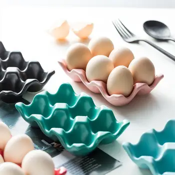 Jajce Imetnik Anti-Slip 6 Omrežij Keramični Okolju Prijazno Jajce Posoda za Kuhinjo