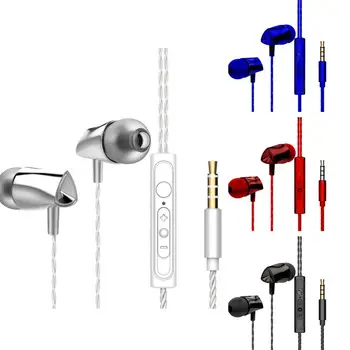 3,5 mm Žične Slušalke Galvanizacijo Bas Stereo in-ear Slušalke z Mikrofonom za Prostoročno Klicanje Telefonske Slušalke Za iPhone, Samsung Xiaomi