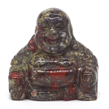 Maitreja Buda Kip Naravni Gemstone Zmaj Bloodstone Kristalno Ročno Izklesan Kamen Figur Feng Shui Obrti Doma Dekor 1.4