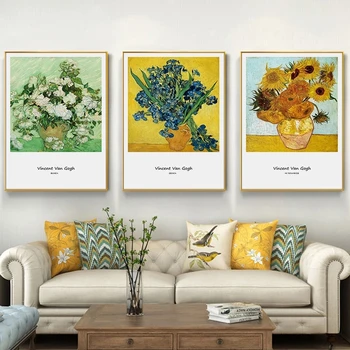 Monet Van Gogh Umetnosti Klasične Plakatov in Fotografij Abstraktne Krajine Oljna slika, slike soba zidana Dekor Platno, Saj