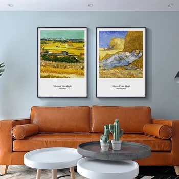 Monet Van Gogh Umetnosti Klasične Plakatov in Fotografij Abstraktne Krajine Oljna slika, slike soba zidana Dekor Platno, Saj