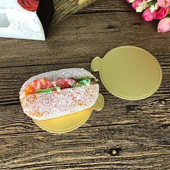 100 kos Mini Torto Table, Majhne Okrogle Zlato Mousse Torta Kartonske Set Namiznih Prikaže Pladenj, za Enkratno uporabo Papir Coasters Pokal
