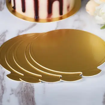100 kos Mini Torto Table, Majhne Okrogle Zlato Mousse Torta Kartonske Set Namiznih Prikaže Pladenj, za Enkratno uporabo Papir Coasters Pokal