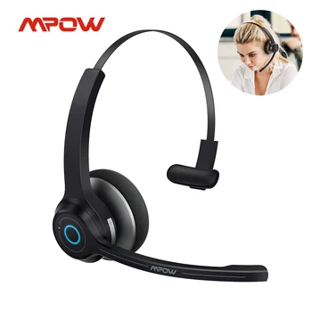 Mpow HC7 Brezžične Slušalke Bluetooth Slušalke z Dvojno Mic Hrupa Preklic Smart Izklop 45H Dolžina Računalnik Slušalke za Pisarno