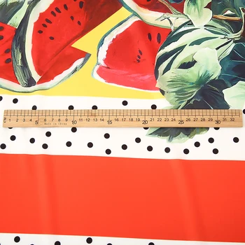 146x85cm Watermelonr Natisnjeni Poliester Posnemajo Saten Svila Tkanine za Žensko Bluzo Poletje Obleko Pajama Ruto DIY Šivanje