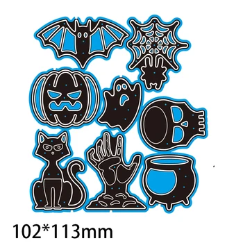 Rezanje Umre Halloween Temo Bat Buče Duhu DIY Ostanki Rezervacije Foto Album Okrasni Papir, Kartice, 102*113mm
