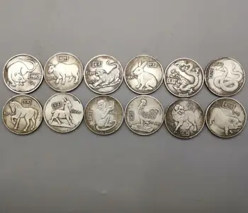 Kitajska Beli baker archaize dvanajst ponarejen kovanec obrti set