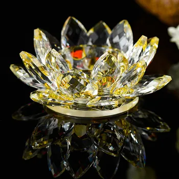 7 Barve, Kristalno Steklo Lotus Flower Sveča Čaj Luči Imetnik Budistični Svečnik Doma Svetlobe Držalo Orodij