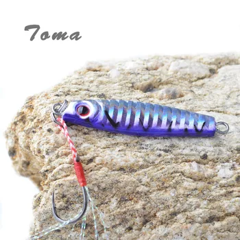 TOMA 4PCS/veliko Mikro Mini Jigging Fishing Lure 7 g 14 g 28 g 40 g Kovinska Šablona Žlico Težko Vabe Počasi Potaplja Dolgo Litega Ribištvu Tackle