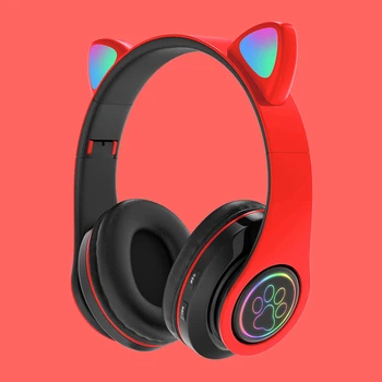 Mačka, Zajec Ušesa Brezžične Slušalke Gaming Slušalke LED Bluetooth Slušalke Z Micphone Slušalke Za Otroke Darilo PC Gamer