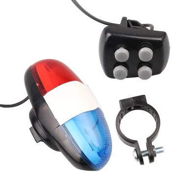 Izposoja 4 Sirene Zvoki Trobente Policije 6 LED Utripajoča Luč Električni Rog Nepremočljiva Kolesarjenje Zadnja Luč Kolesarske Opreme