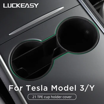 LUCKEASY TPE Držalo Pokrova Za Tesla model 3 Model Y 2021 Za Avto Notranja Oprema blažilnikom Proti drsenju