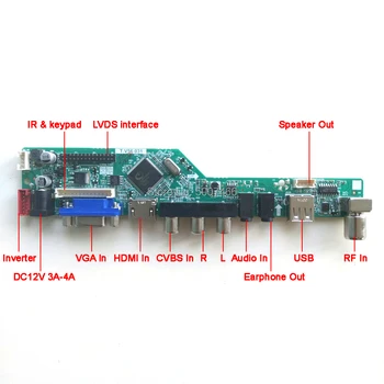 Za LP141WX1-TL03/TL04 T. V56 krmilnik odbor LCD zaslon 1CCFL 30Pin LVDS VGA AV USB RF Daljinski+Inverter+tipkovnica Kit