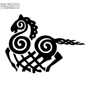 Volkrays Risanka Avto Nalepke Viking Odin Konj Avto-styling Pribor Reflektivni Nepremočljiva Vinilne Nalepke Črna/Srebrna,8 cm*11 cm