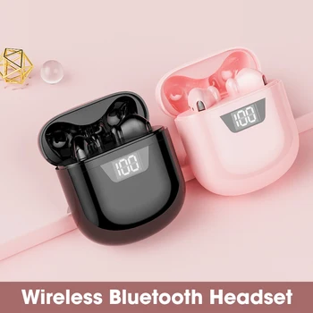 Roza Slušalke TWS Čepkov Bluetooth Brezžične Slušalke Vklop LED Zaslon na Dotik Za Nadzor Xiaomi Huawei Brezžične Slušalke