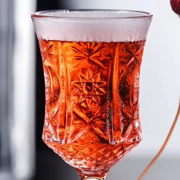100 ml Evropske Kristalno Vklesan Ognjeni Ustvarjalne Pregleden Cocktail Kozarec Retro Reliefni Šampanjec Sladoled, Sok Hladno Pijačo Pokal