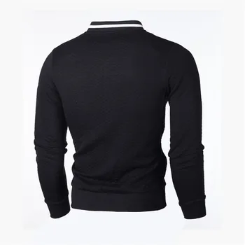 2021 Novih Moških Zadrgo Sweatshirts Ovratnik Suknjič Jopico Barva Poliester Plašč Toplo Slim za Moški Priložnostne Kariran Majica
