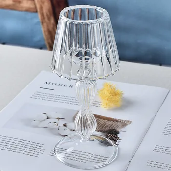 Nordijska Evropskem slogu, Transparentno Steklo namizne Svetilke Oblike svijećnjak Stekla Poroka Doma Ustvarjalno Dekoracijo