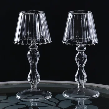 Nordijska Evropskem slogu, Transparentno Steklo namizne Svetilke Oblike svijećnjak Stekla Poroka Doma Ustvarjalno Dekoracijo