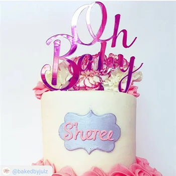 INS Novo OH Baby Happy Birthday Cake Pokrivalo Zlato Poroko Cupcake Pokrivalo za Baby Tuš Otroci Rojstni dan Torta Okraski