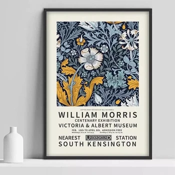 William Morris V Victoria in Albert Muzeju Razstava Plakatov in Fotografij Platno Stensko Slikarstvo Umetnost Slike za Dom Dekor