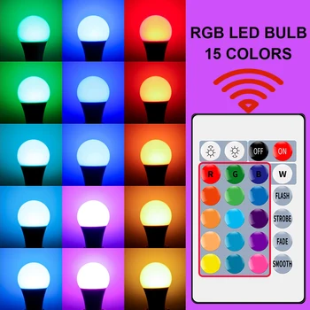 E27 Smart kontrolna Lučka Led RGB Svetloba, možnost zatemnitve 7W 12W 15W RGBW Led Lučka Pisane Menjava Žarnice Led Lampada RGBW Beli Dekor Doma
