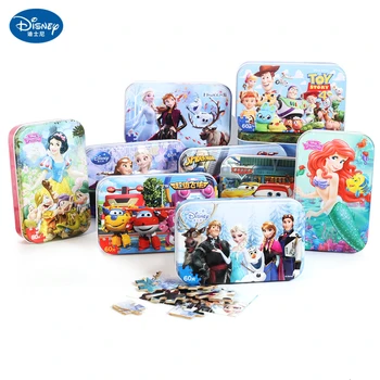 Disney 60 Kos Princesa Zamrznjene Leseni Škatli Puzzle Zgodnje Izobraževanje Otrok Dnu Polje Puzzle Igrače Dekle Za Rojstni Dan Otrok Igrače