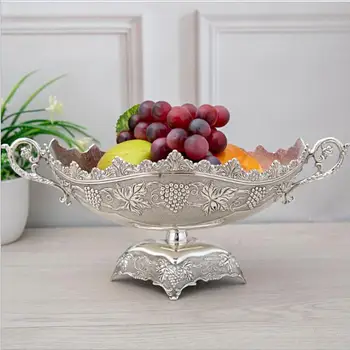 Evropa ustvarjalnih cinkove zlitine srebra sadje ploščo sklede za sadje kovinski jedi fruitschaal suho sadje pladenj za dekoracijo mize